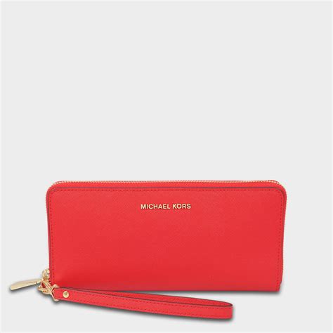 michael kors jet set saffiano continental wallet red|Michael Kors saffiano wallet.